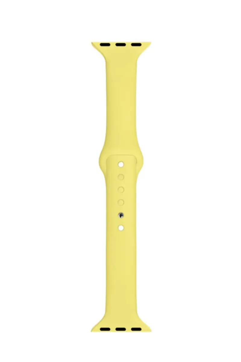 MarkaCase Apple Watch Seri 1 2 3 Için 38 Mm Slim Silikon Kordon Kayış Sarı görsel 1