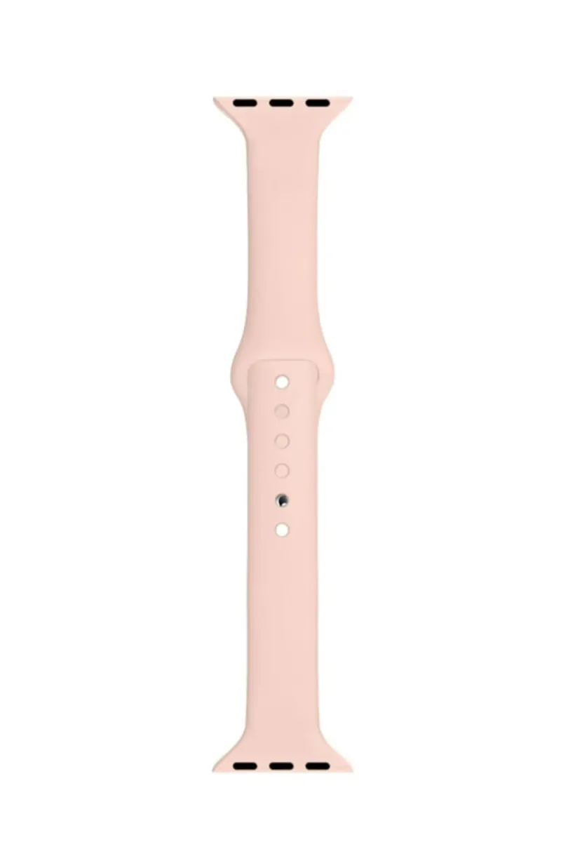 MarkaCase Apple Watch Seri 4 5 6 Için 44 Mm Slim Silikon Kordon Kum Pembe