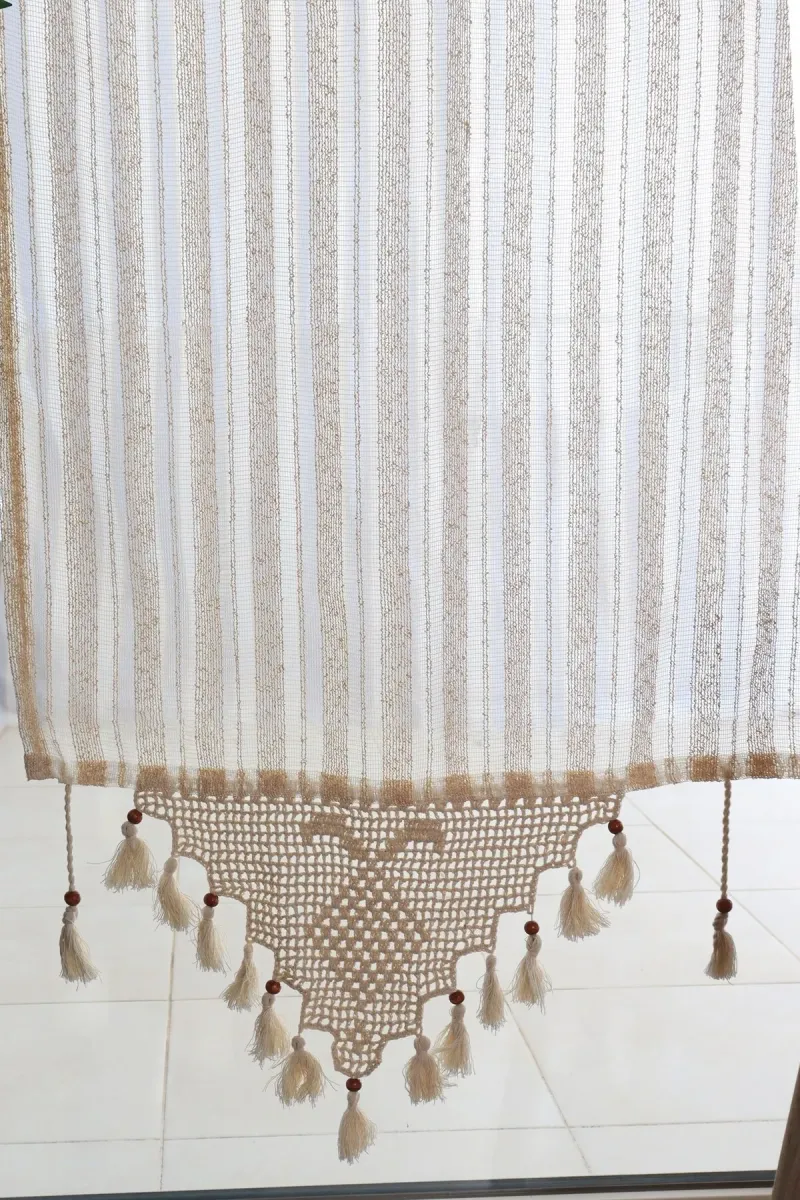 Buldan Concept Buldan Çizgili Tül Perde 300x220 Cm görsel 2