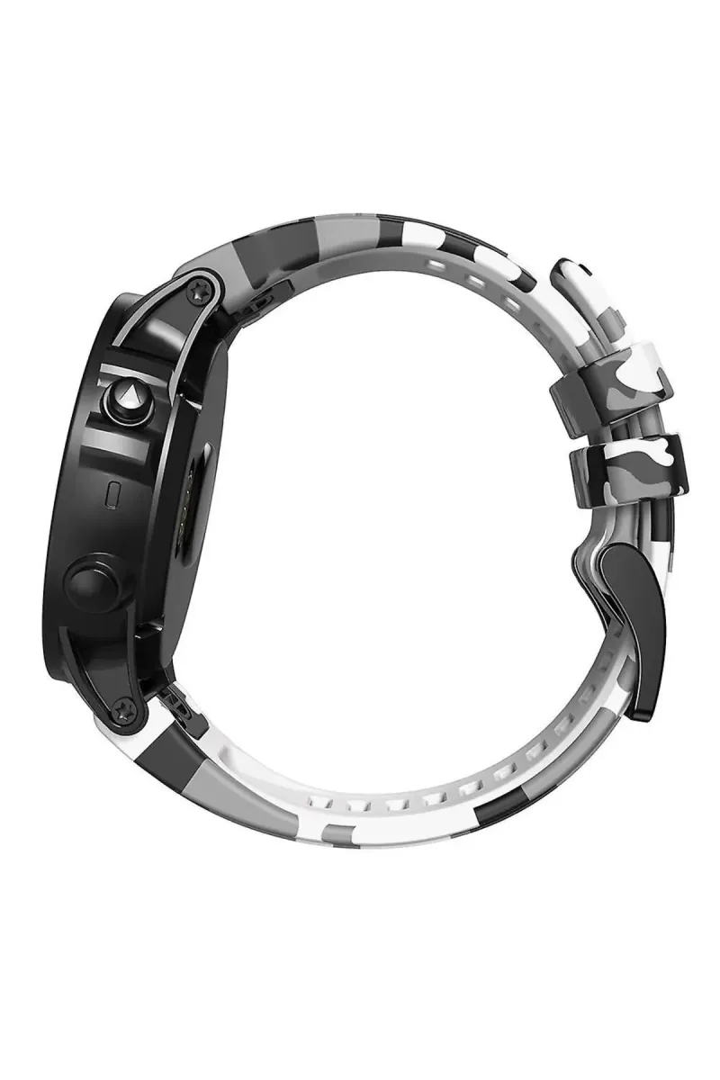 MarkaCase Garmin Quatix 5 (22MM) Kamuflaj Silikon Saat Kordonu - Beyaz Kamuflaj görsel 3