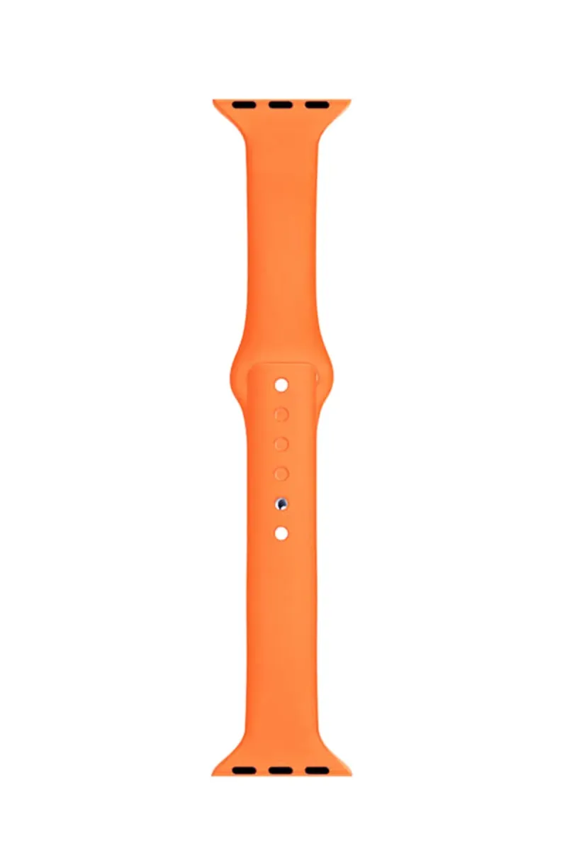 MarkaCase Apple Watch Seri 1 2 3 Için 38 Mm Slim Silikon Kordon Kayış Turuncu görsel 1
