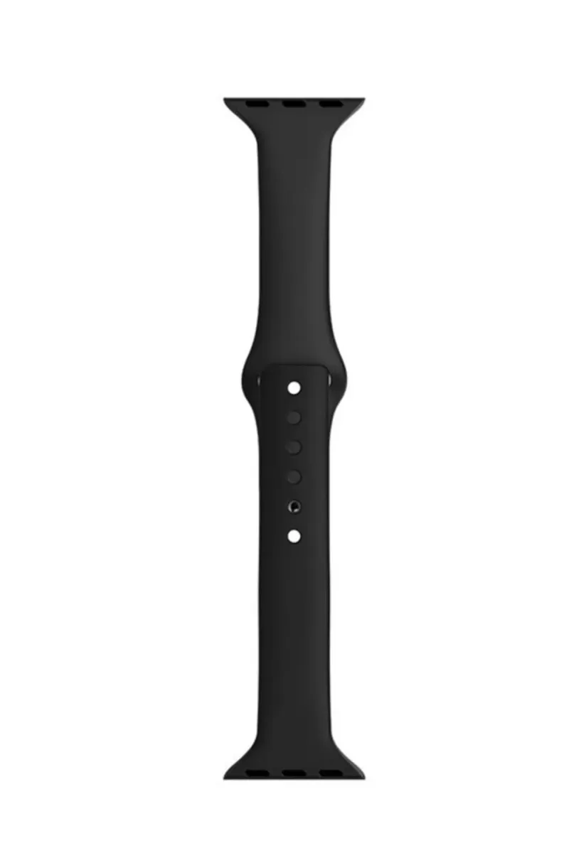 MarkaCase Apple Watch Seri 4 5 6 Için 44 Mm Slim Silikon Kordon Siyah görsel 1