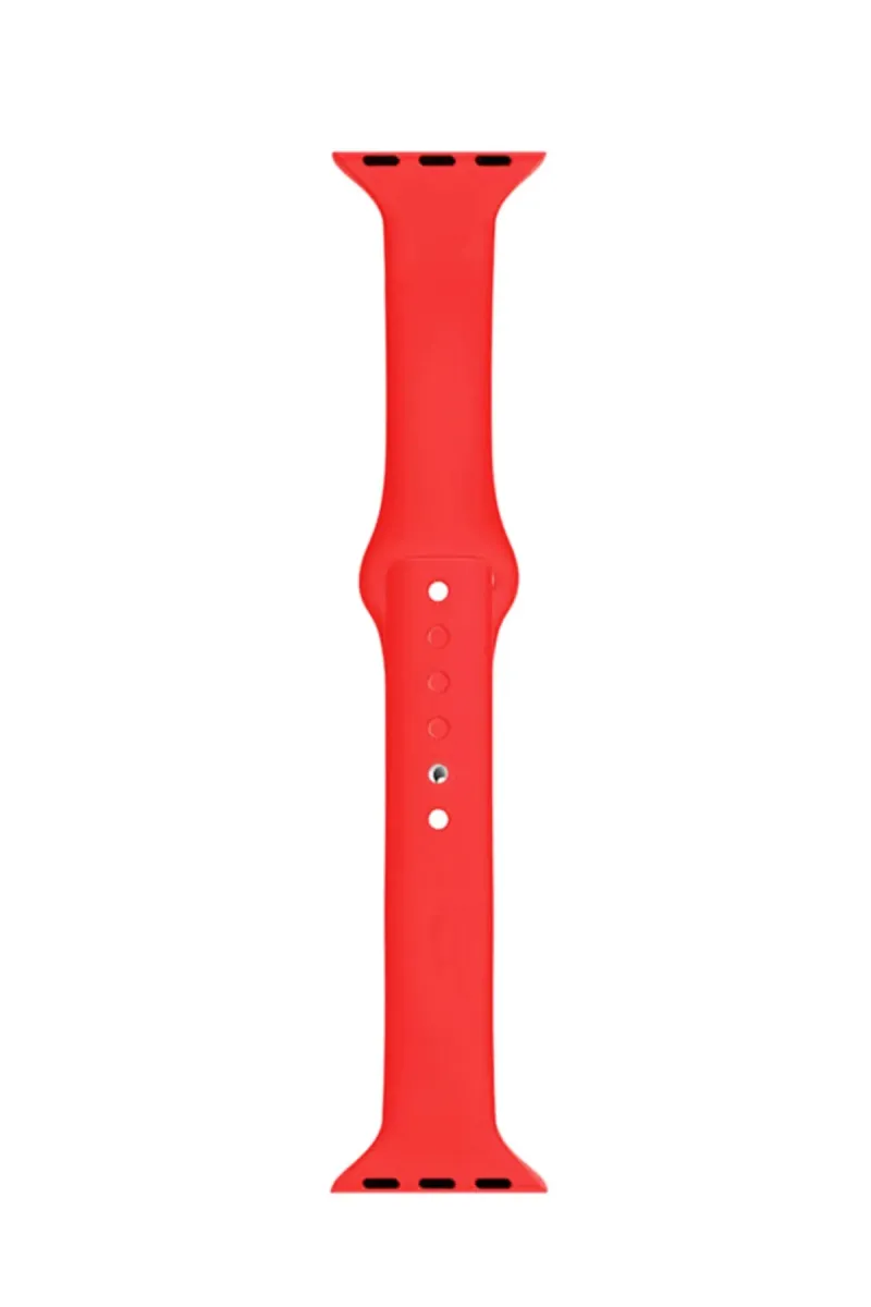 MarkaCase Apple Watch Seri 4 5 6 Için 40 Mm Slim Silikon Kordon Kırmızı görsel 1