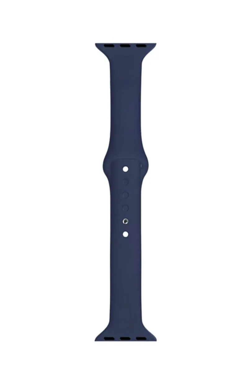MarkaCase Apple Watch Seri 1 2 3 Için 38 Mm Slim Silikon Kordon Kayış Lacivert görsel 1