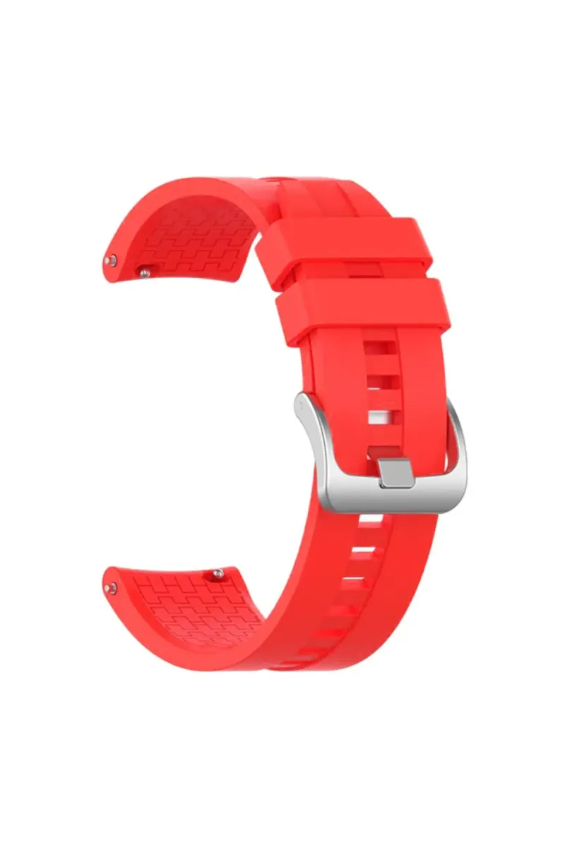 MarkaCase Fossil Watch Gen 6 Uyumlu Silikon Kordon Kayış Kırmızı görsel 1