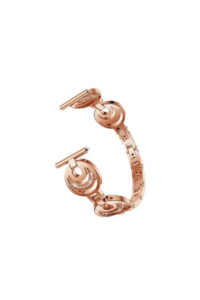 MarkaCase Fossil Watch Gen 6 Için Pırlanta Görünümlü Metal Fantezi Kordon Rose Gold görsel 1