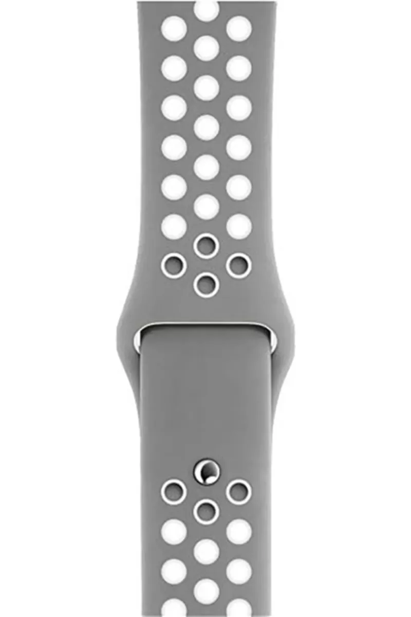 MarkaCase Fossil Watch Gen 6 Uyumlu Delikli Spor Kordon Gri Beyaz görsel 1