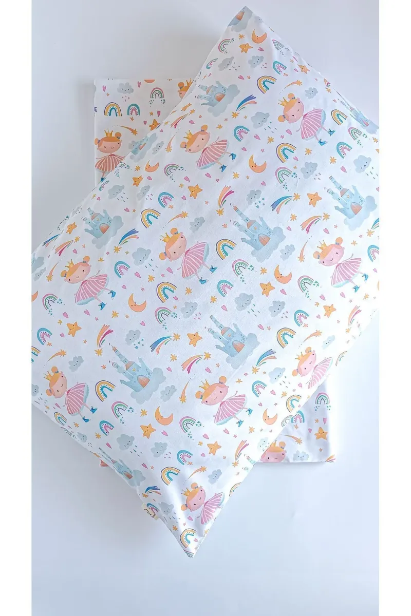 O&G Collection Prenses %100 Pamuklu (90X190 CM) Lastikli Çarşaf Ve Yastık Kılıfı Seti 2'li Set Bebek / Çocuk görsel 1