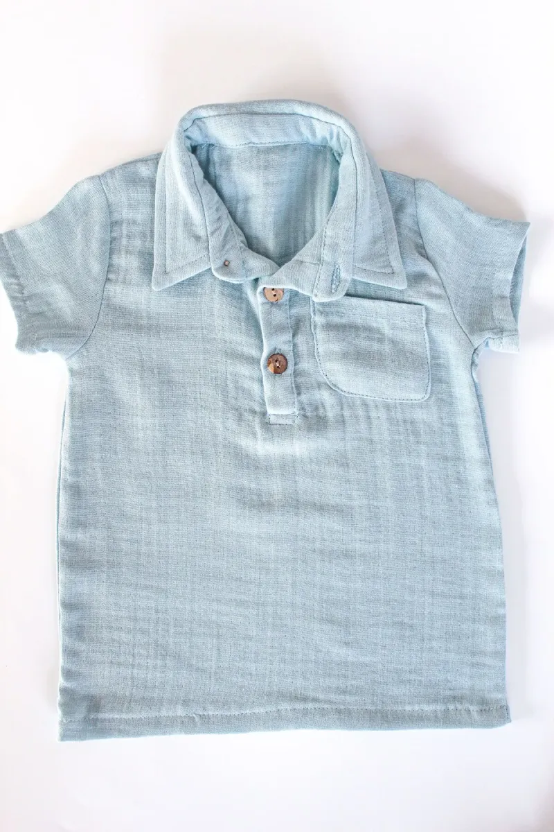 O&G Collection Erkek Bebek / Çocuk %100 Pamuklu Çift Katlı Müslin T-shirt/Şort 2 'li Takım görsel 2