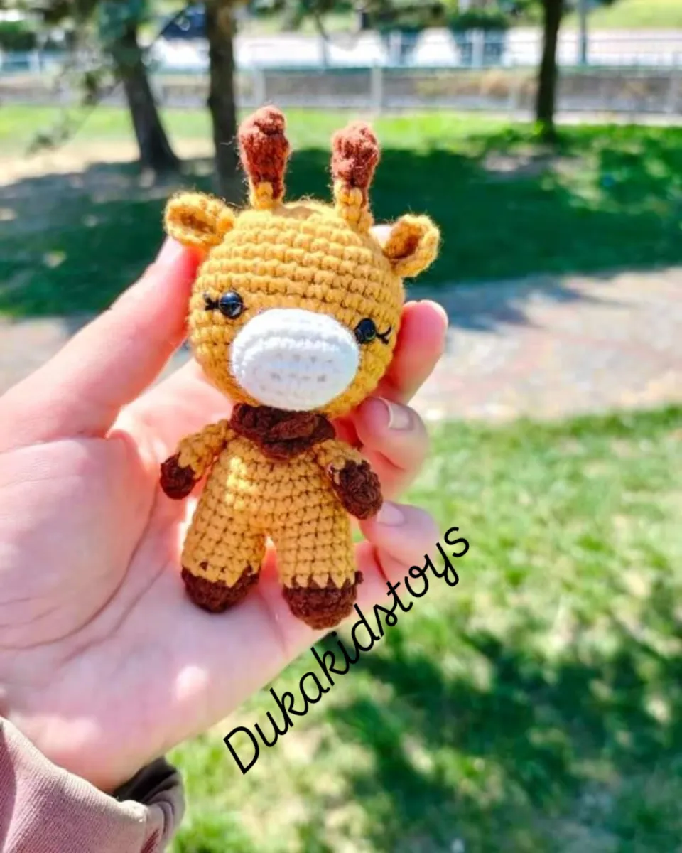 Amigurumi zürafa anahtarlık aksesuar hediyelik oyuncak görsel 1