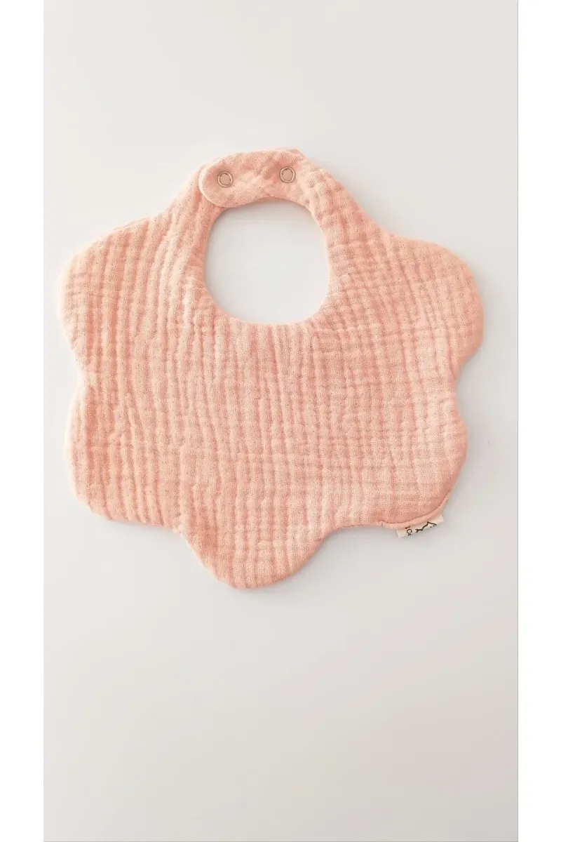 O&G Collection 3'lü %100 Pamuklu Organik Soft Renkler 8 Katlı Müslin Bebek Önlük / Salya Önlüğü/nikel Free Çıtçıt görsel 2
