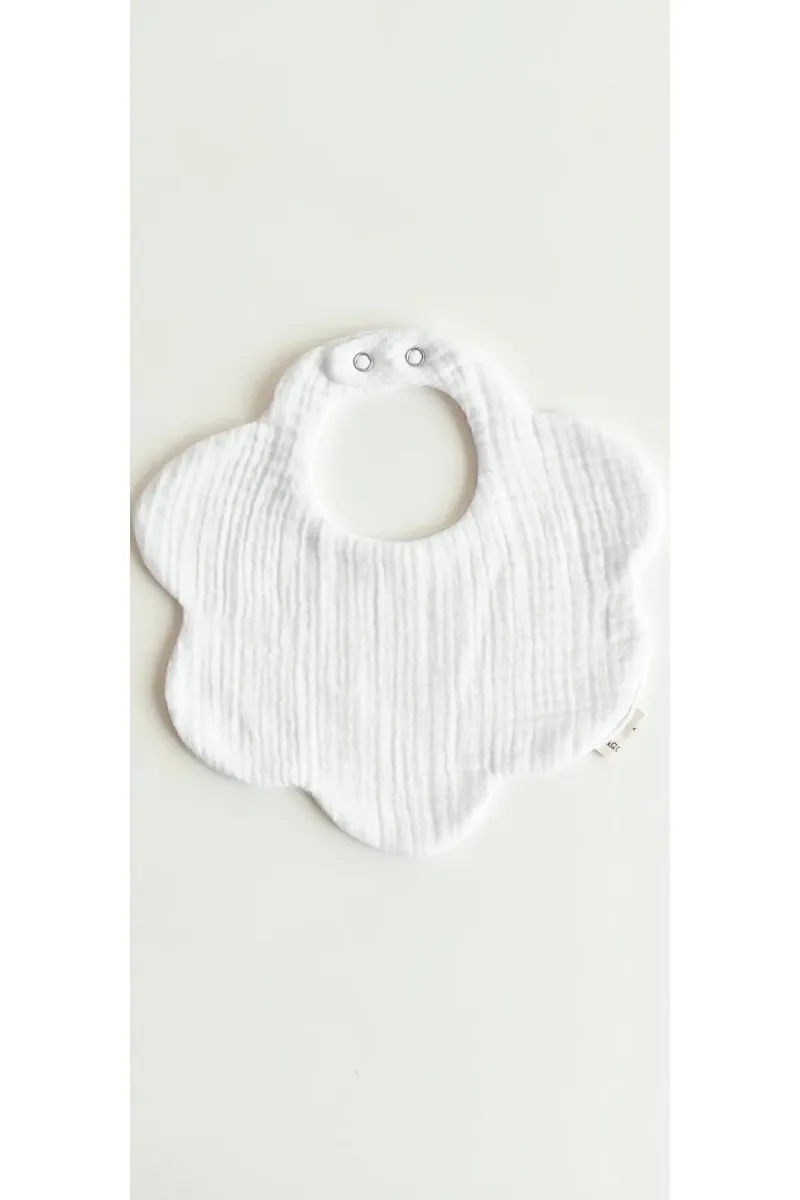 O&G Collection 3'lü %100 Pamuklu Organik Soft Renkler 8 Katlı Müslin Bebek Önlük / Salya Önlüğü/nikel Free Çıtçıt görsel 4