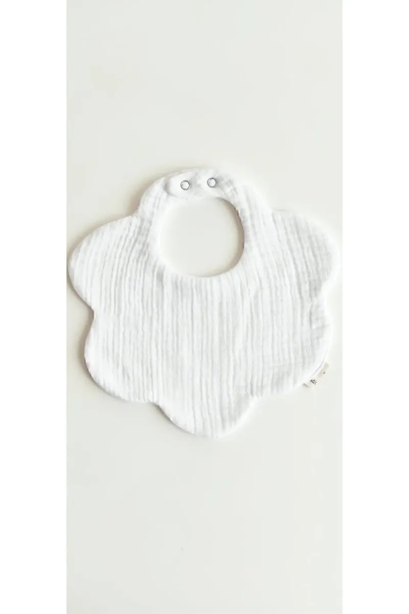 O&G Collection 4'lü %100 Pamuklu Organik Soft Renk 8 Katlı Müslin Bebek Önlük / Salya Önlüğü / Nikel Free Çıtçıt görsel 5