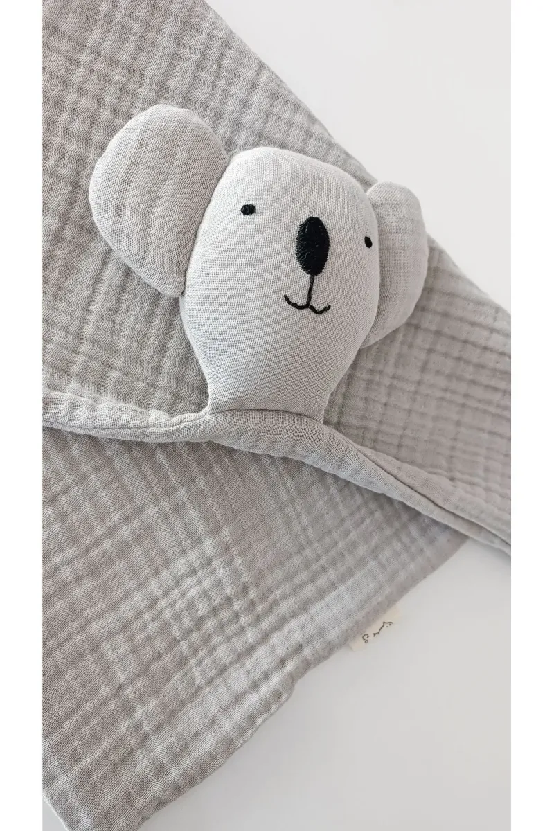O&G Collection Sevimli Koala %100 Pamuklu Organik 8 Katlı Müslin Uyku Arkadaşı Bebek / Çocuk görsel 3