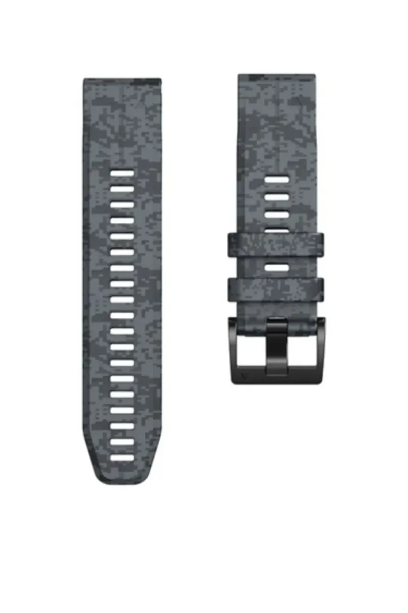 MarkaCase Garmin Descent MK1 Quick (26MM) Kamuflaj Silikon Saat Kordonu - Antrasit Kamuflaj görsel 3