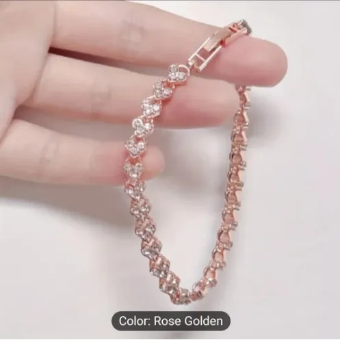 Elif Tedarik Kalpli Pırlanta Görünümlü Bileklik (Rose Gold) görsel 1