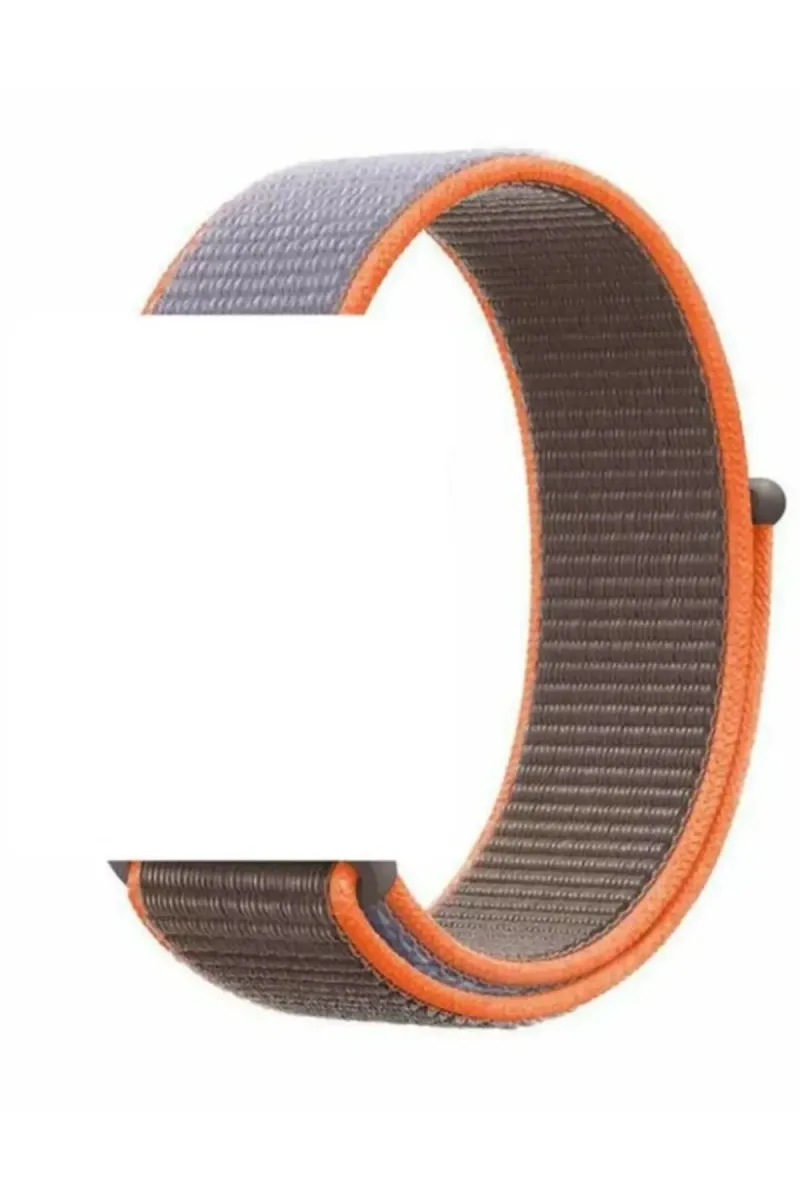 MarkaCase Fitbit Charge 5 İçin Dokuma Kordon - Gri/Turuncu görsel 1