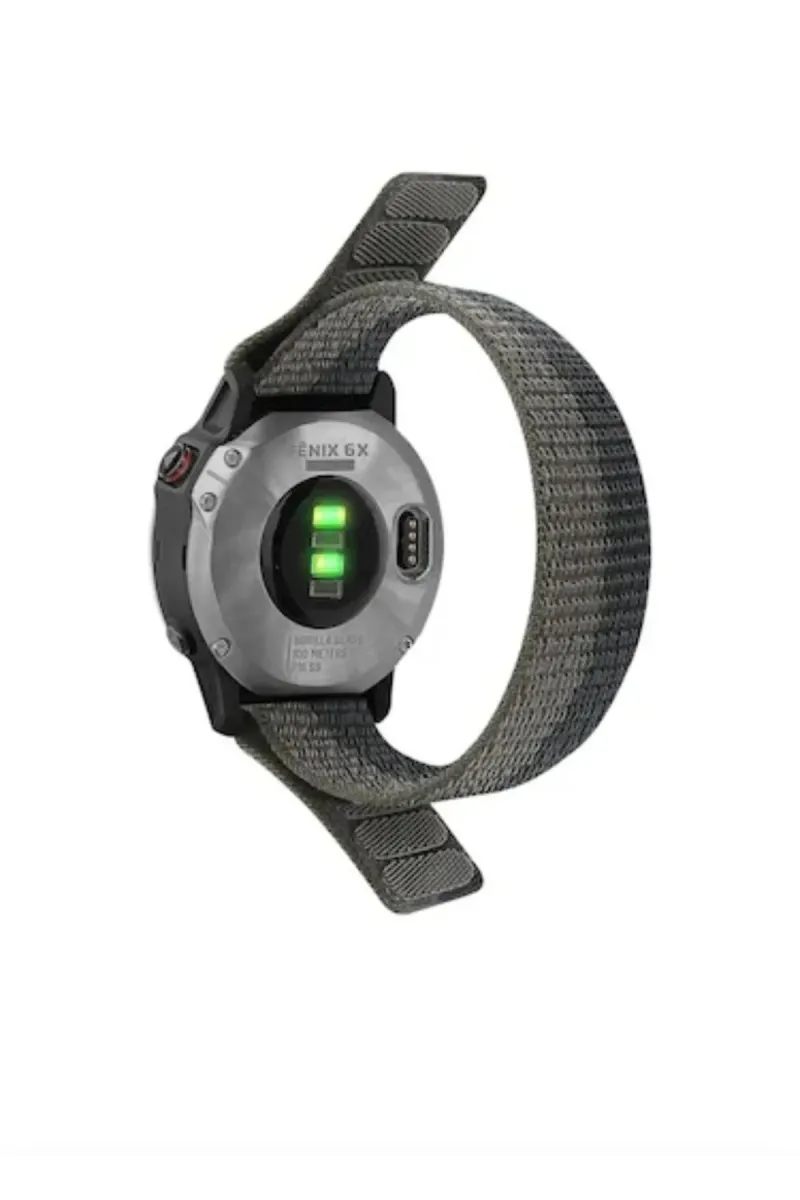 Markacase Garmin Fenix 6x-6x Pro-Plus Kumaş Kordon (26MM) (siyah-haki) görsel 3
