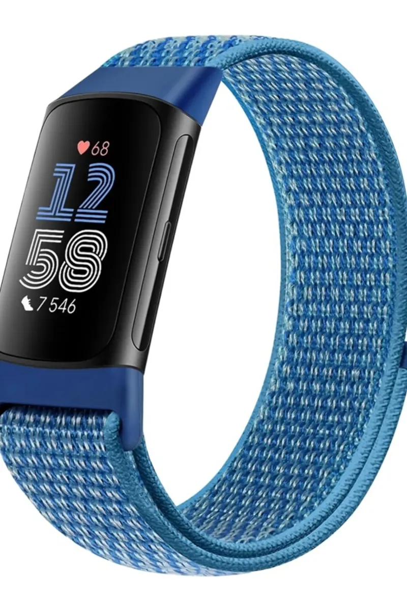 MarkaCase Fitbit Charge 5 İçin Dokuma Kordon - Mavi