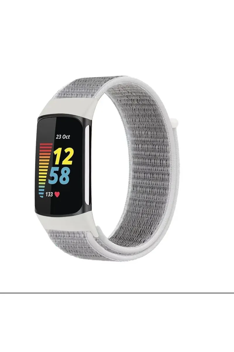 MarkaCase Fitbit Charge 5 İçin Dokuma Kordon - Beyaz görsel 1