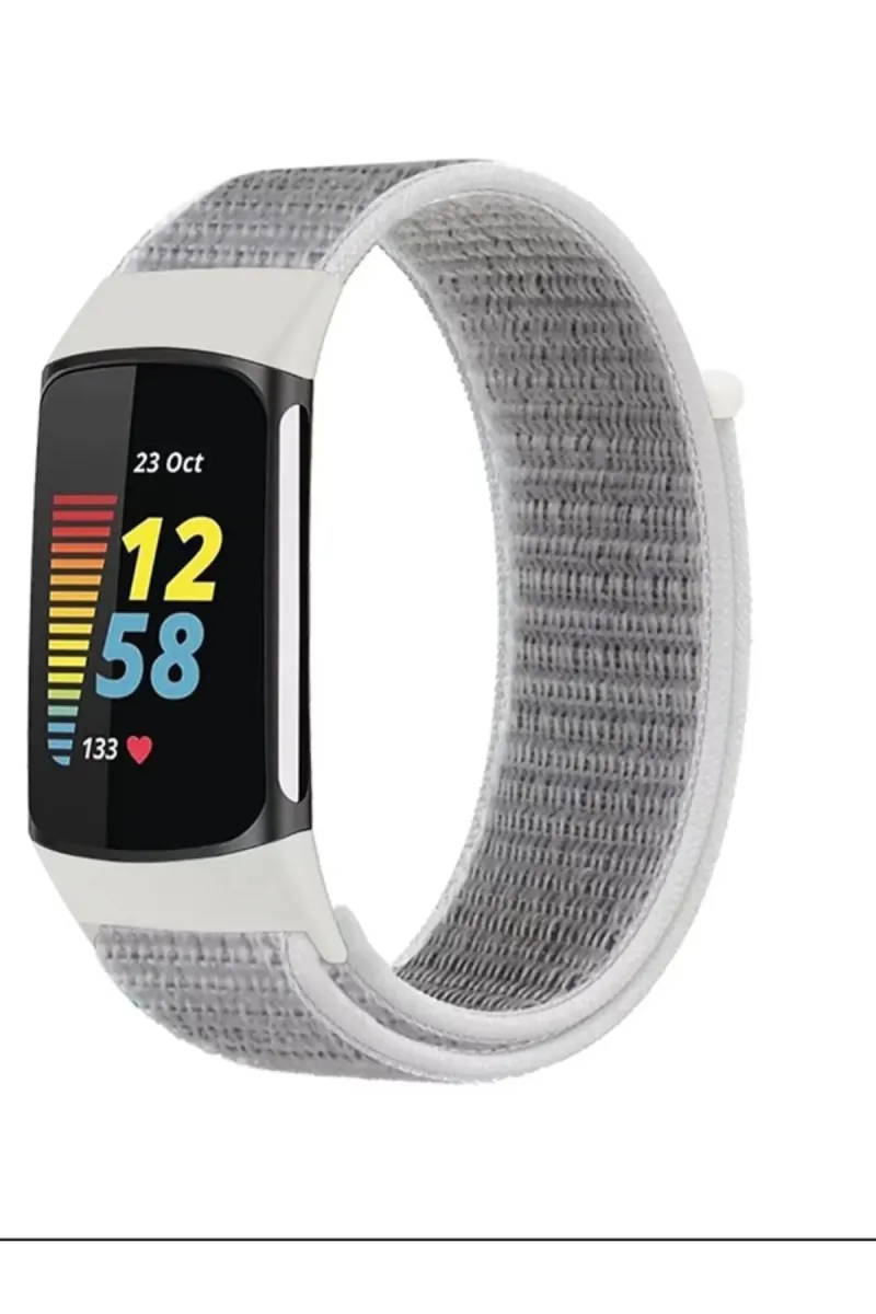 MarkaCase Fitbit Charge 6 İçin Dokuma Kordon - Beyaz görsel 1