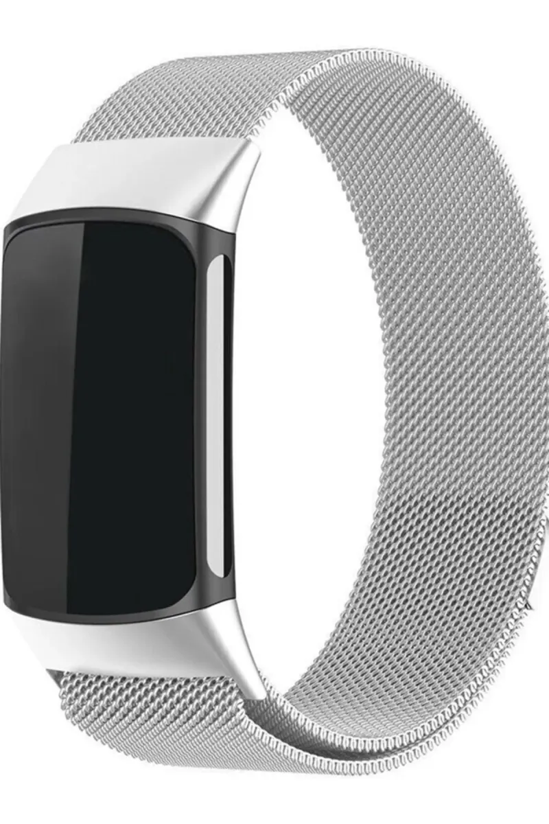 MarkaCase Fitbit Charge 6 Için Manyetik Metal Saat Kordonu - Gümüş görsel 1