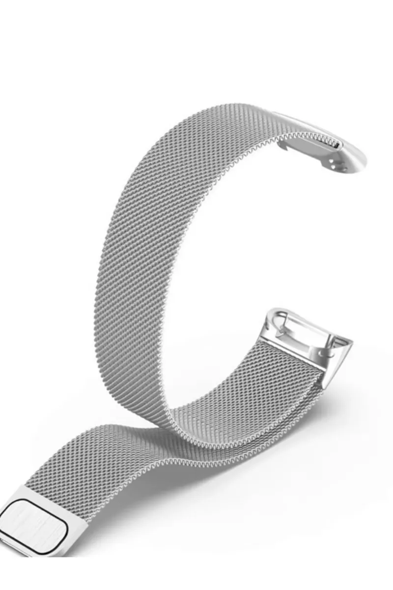 MarkaCase Fitbit Charge 6 Için Manyetik Metal Saat Kordonu - Gümüş görsel 4