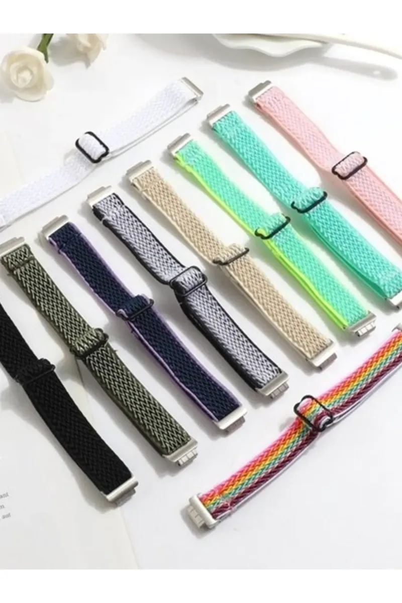 MarkaCase Fitbit Charge 5 Elastik  Örgü Watch Kordon - Gökkuşağı görsel 2