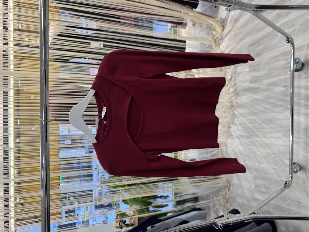 DİA DİSENO Pencere Detaylı Bordo Bluz görsel 1