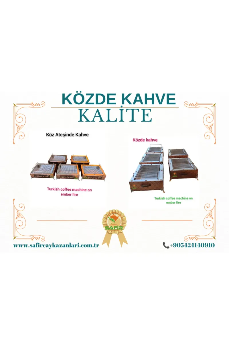 SAFİR ÇAY KAZANLARI Közde Kahve Mangalı Közde kahve makinesi Safir Közde Kahve ısıtıcısı görsel 4