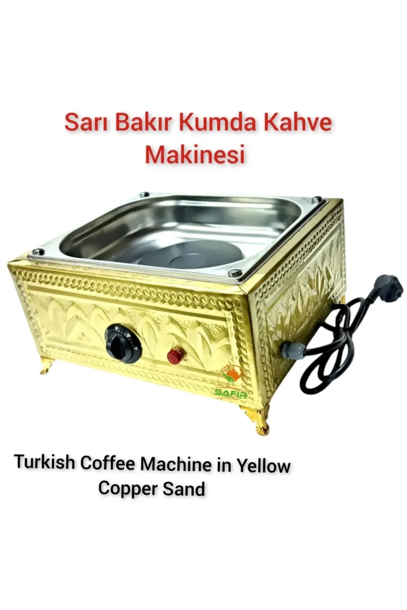 SAFİR ÇAY KAZANLARI Özel Gold Kumda Kahve Makinesi Ev ve Ofis İçin Gold Kumda Kahve Safir Kumda Kahve Cihazı Kare görsel 1