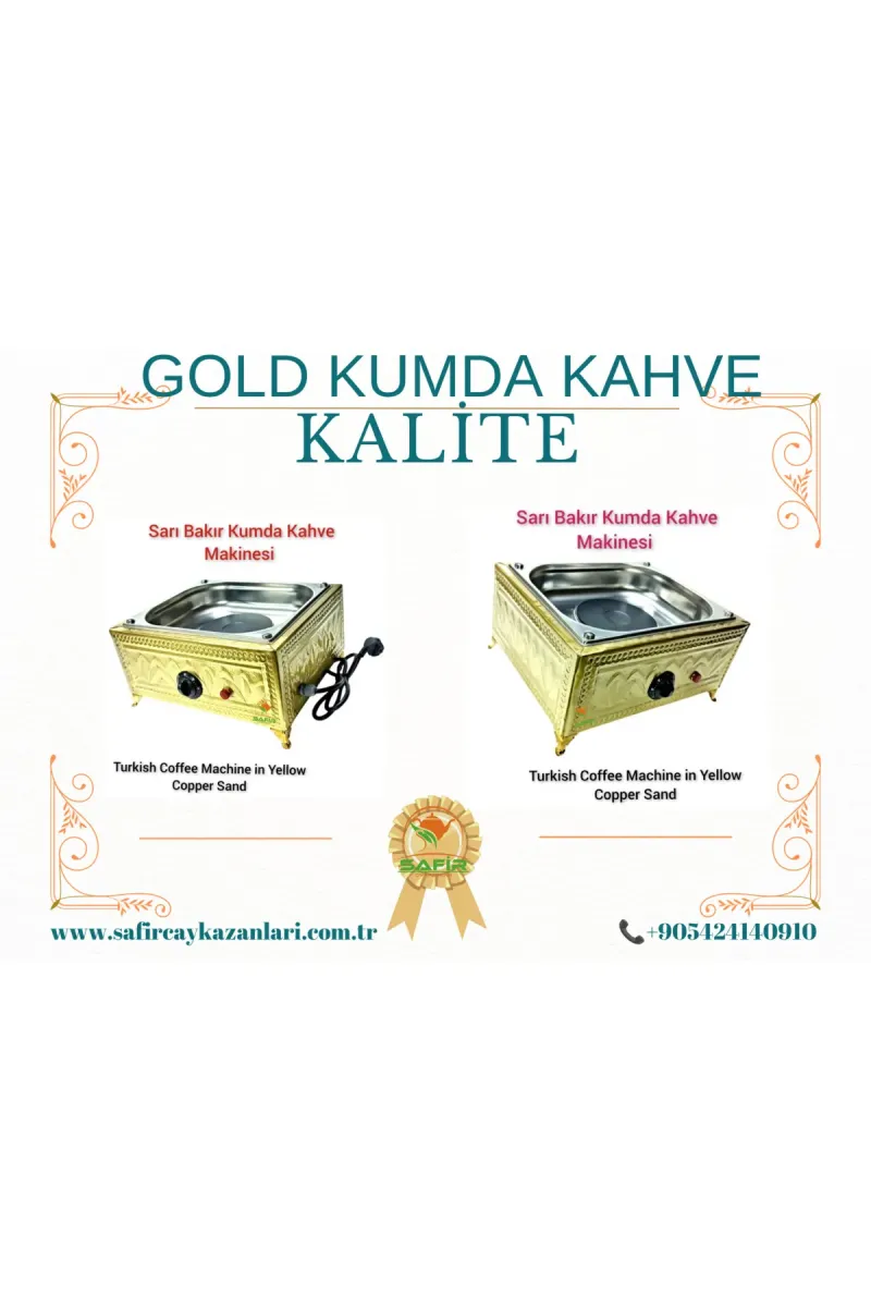 SAFİR ÇAY KAZANLARI Gold Kumda Kahve Makinesi Özel Seri Kumda Kahve Cihazı Safir Kumda Kahve Orta Boy görsel 3