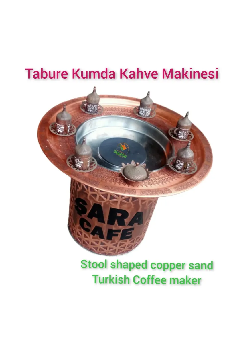SAFİR ÇAY KAZANLARI Safir Tabure Kumda Kahve Makinesi Yüksek Boy Kumda Kahve Makinesi Safir Kumda Kahve Cihazı görsel 3