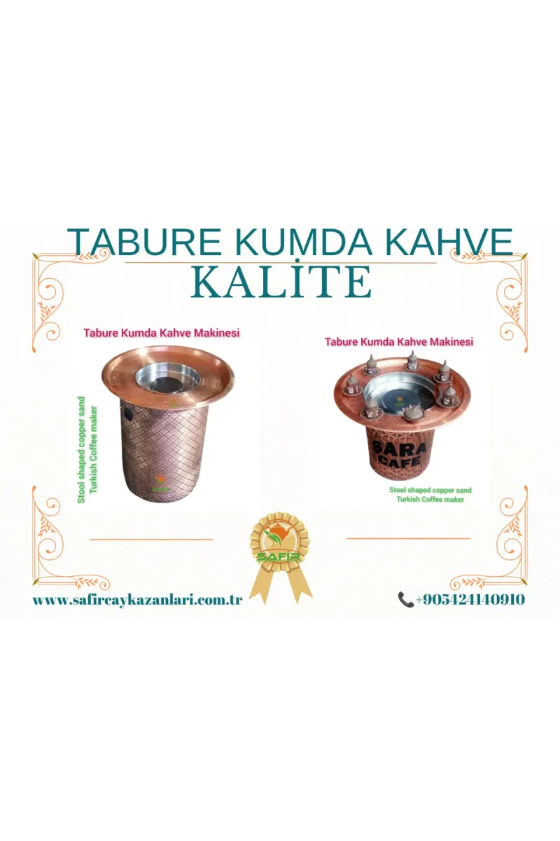 SAFİR ÇAY KAZANLARI Safir Tabure Kumda Kahve Makinesi Yüksek Boy Kumda Kahve Makinesi Safir Kumda Kahve Cihazı görsel 4