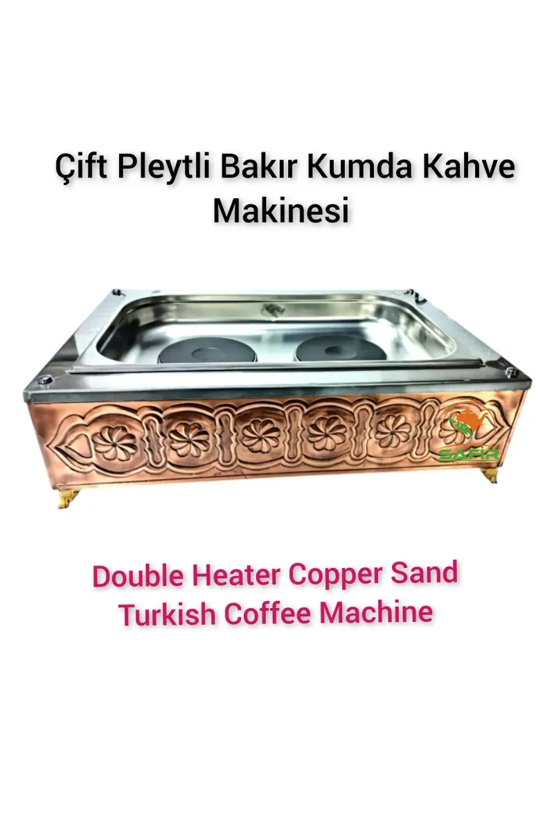 SAFİR ÇAY KAZANLARI Çift ısıtıcılı Bakır Kumda Kahve Makinesi Büyük Boy Kumda Kahve Cihazı Safir Kumda Kahve görsel 3
