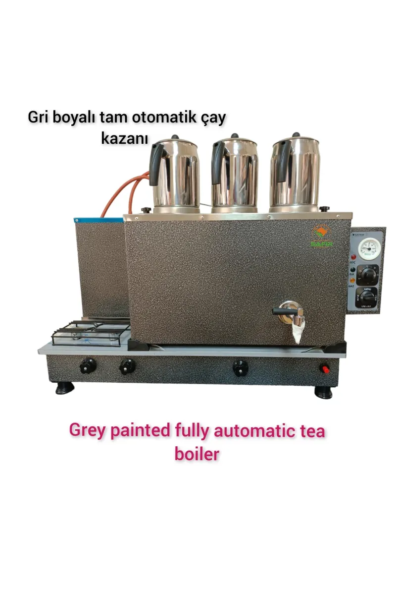 SAFİR ÇAY KAZANLARI 3 gözlü ce belgeli gazmer açılış onaylı Gaz koku algılama ve kesme sistemli Gri Çay kazanı görsel 1