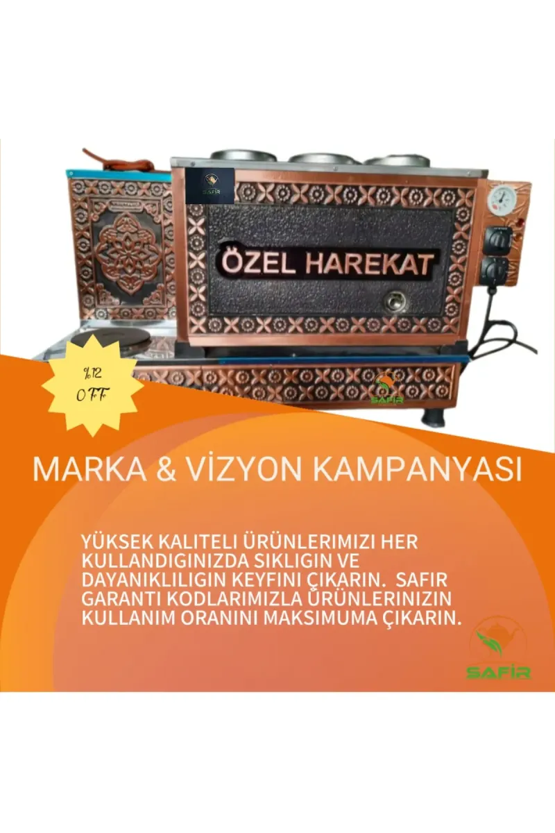 SAFİR ÇAY KAZANLARI 3 gözlü İnoks Tam Otomatik Sadece elektrikli Pleytli Çay Kazanı İnoks Çay Makinesi Semaver Çay Ocağı görsel 2