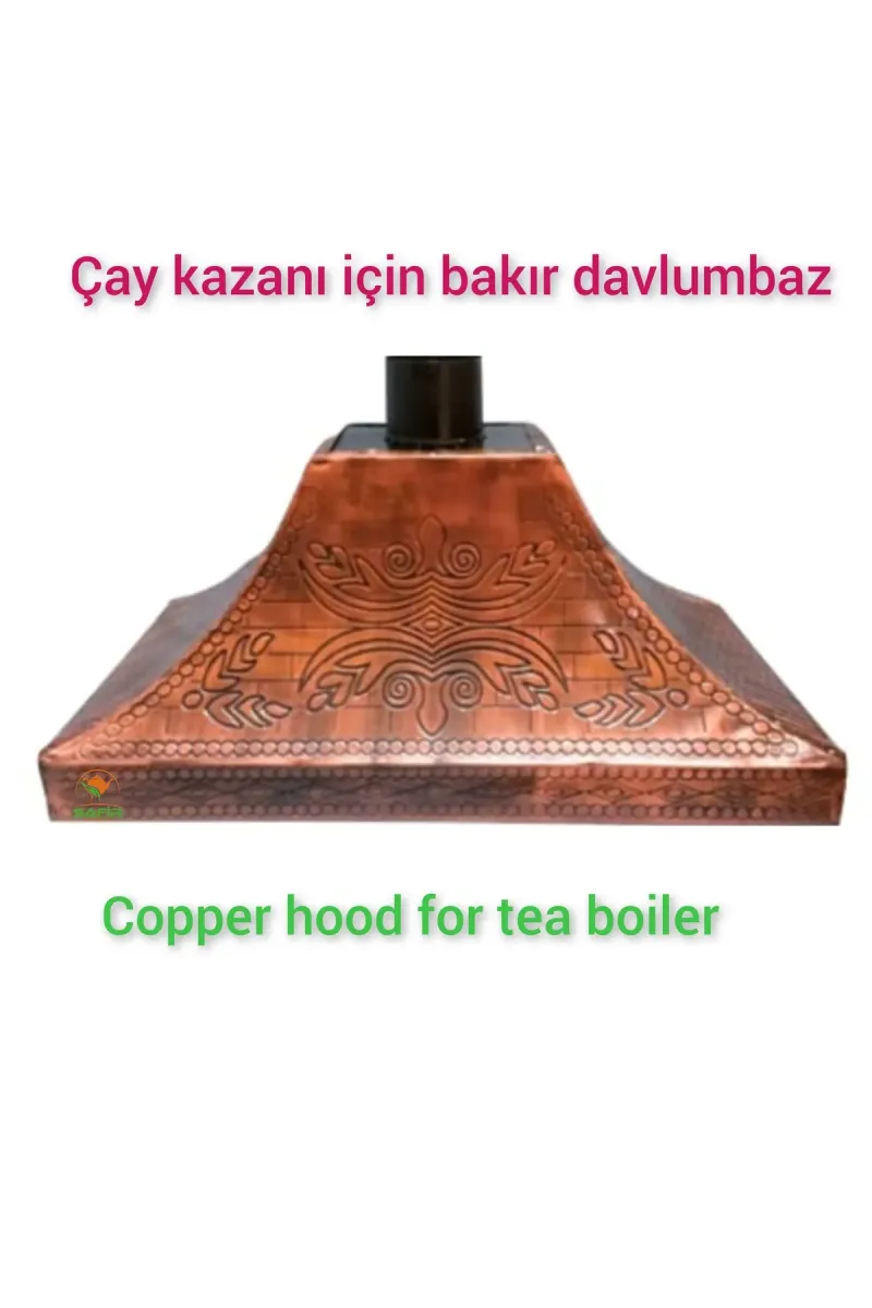 SAFİR ÇAY KAZANLARI 110 cm bakır davlumbaz Çay Semaveri için Bakır Davlumbaz Safir Bakır Davlumbaz görsel 1