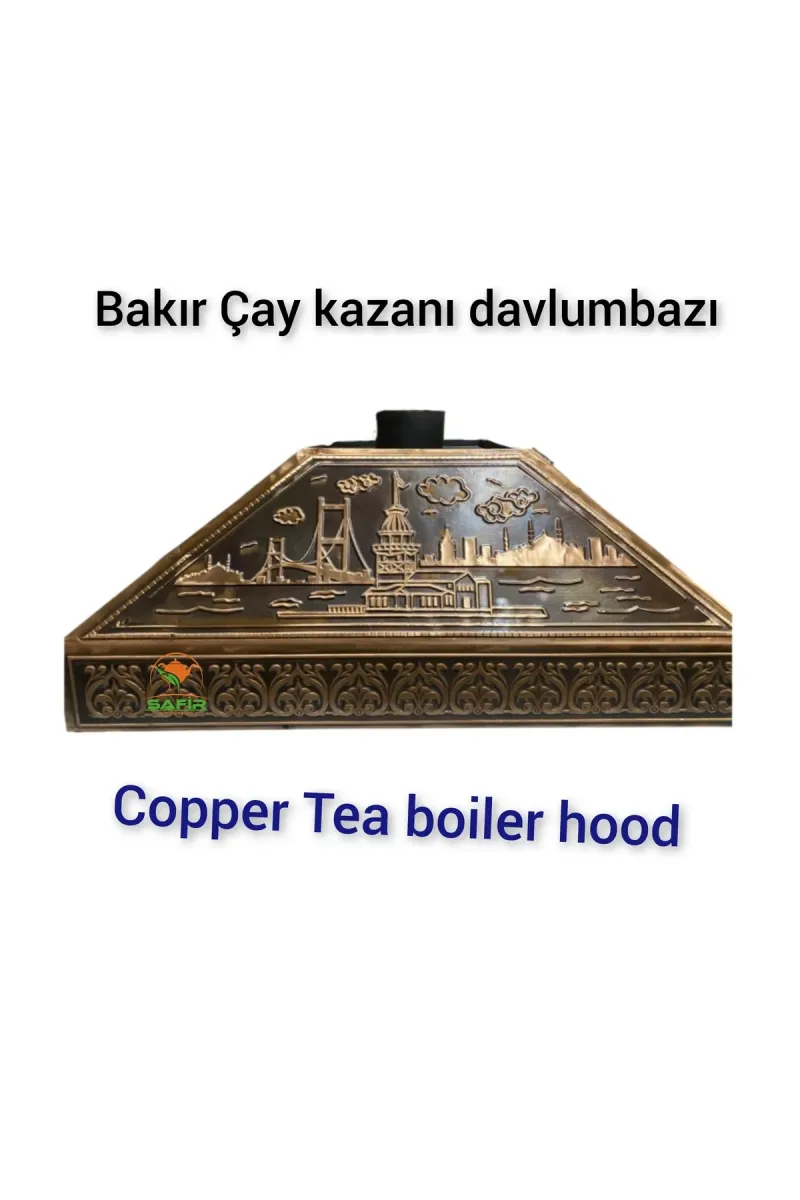SAFİR ÇAY KAZANLARI çay kazanı davlumbazı Boğaziçi model 90 cm Bakır Davlumbaz Çay Ocağı Bakır Davlumbaz görsel 1