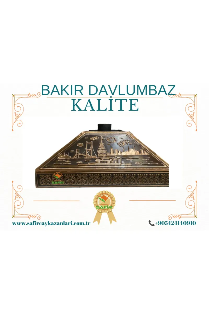 SAFİR ÇAY KAZANLARI çay kazanı davlumbazı Boğaziçi model 90 cm Bakır Davlumbaz Çay Ocağı Bakır Davlumbaz görsel 2