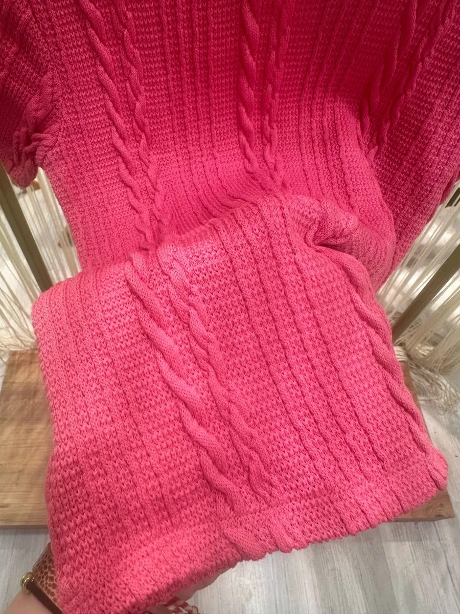 DİA DİSENO Pembe Saç Örgülü Triko görsel 2
