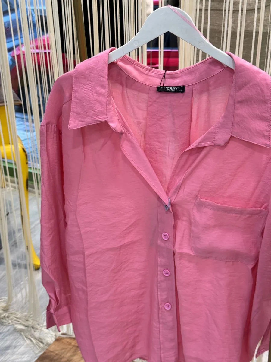 DİA DİSENO PEMBE DÜŞÜK OMUZ GÖMLEK görsel 1
