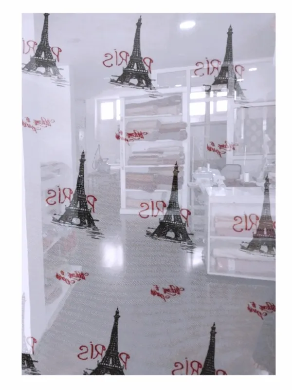 Taç tül perde-Paris motifli-1/2 pile (seyrek) görsel 2