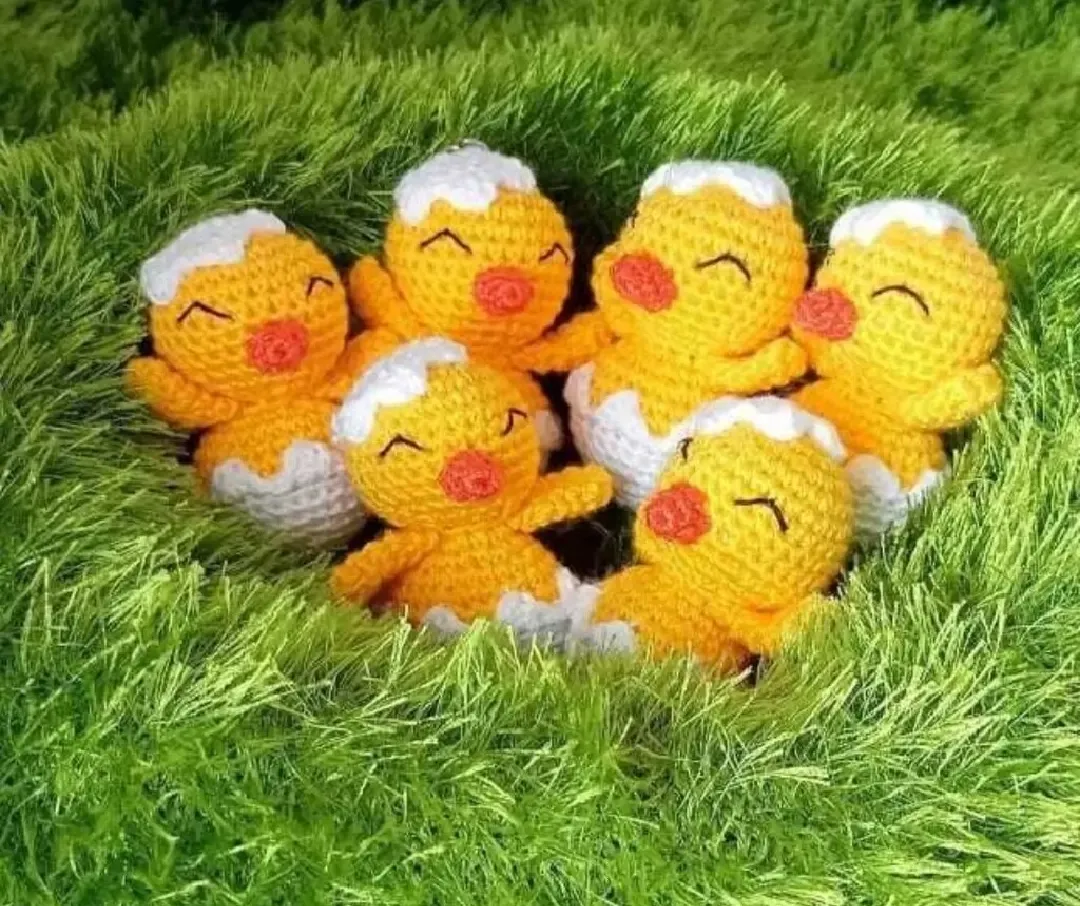 Amigurumi minik civciv anahtarlık yumurtalı kafa hediyelik civciv dukakidstoys görsel 1