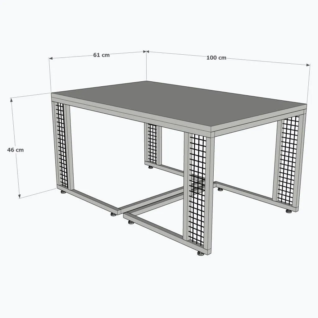 Sivas Gözde Mobilya Ferforje Ahşap Tarz 4 C Zigonlu Orta Sehpa 100X46X61Cm (487440781) görsel 3