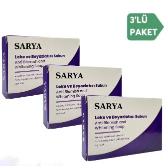 SARYA COSMETİC Leke ve Beyazlatıcı Sabun 100 Gr Arbutin, Salisilik asit, Kojik asit, Vitamin E (3'Lü Paket)