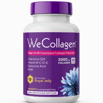 SARYA COSMETİC WeCollagen® 45 Tablet - 3000mg Kolajen Tip 1-2-3 Arı Sütü Biotin %100 Saf Ve Doğal Diyet Takviyesi görsel 1