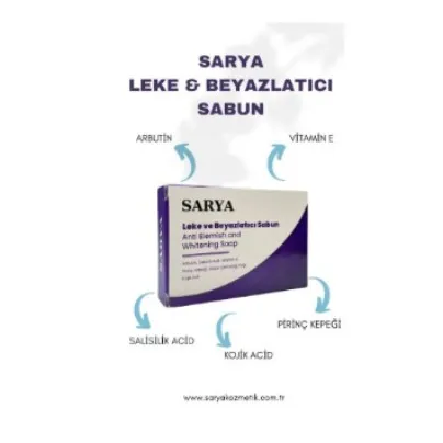 SARYA COSMETİC Leke ve Beyazlatıcı Sabun 100 Gr (Arbutin, Salisilik asit, Kojik asit, Vitamin E) görsel 1