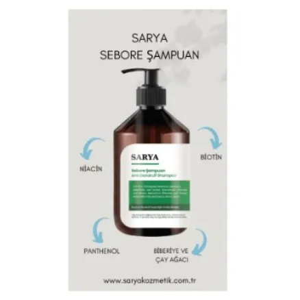 SARYA COSMETİC Sebore Anti Dandruff Kepek Karşıtı Şampuan 500 ml - Kuru ve normal saçlar görsel 1