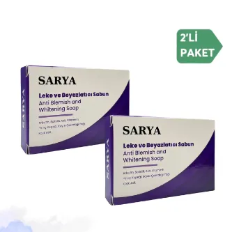 SARYA COSMETİC Leke ve Beyazlatıcı Sabun 100 Gr Arbutin, Salisilik asit, Kojik asit, Vitamin E (2'Li Paket) görsel 1